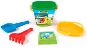 Игры и игрушки: Набор для песка (зеленое ведро), 5 эл., Wader