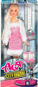 Ляльки: Набір з лялькою Ася Міський стиль Блондинка в рожевій сукні і білій кофті (35068)