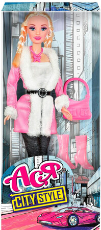 Куклы и аксессуары: Набор с куклой Ася Городской стиль Блондинка с косичками (35069)