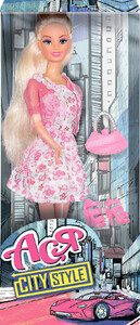 Ляльки: Набір з лялькою Ася Міський стиль Блондинка в рожевій сукні (35070)