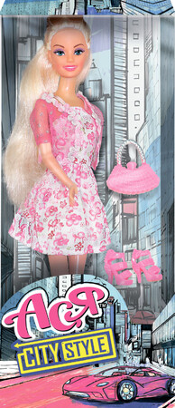 Ляльки і аксесуари: Набір з лялькою Ася Міський стиль Блондинка в рожевій сукні (35070)