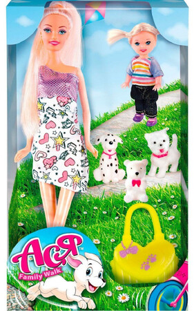 Ляльки і аксесуари: Набір з ляльками Ася Сімейна прогулянка (35086)