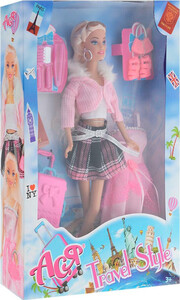 Набор с куклой Ася Блондинка в розовой кофте (35088)