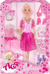 Кукла Ася Романтический стиль Блондинка с 3 нарядами и аксессуарами (35093)