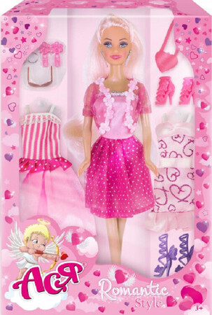 Куклы и аксессуары: Кукла Ася Романтический стиль Блондинка с 3 нарядами и аксессуарами (35093)