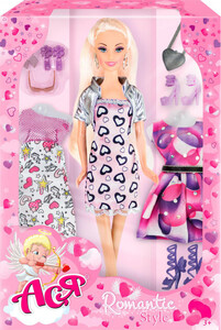 Игры и игрушки: Кукла Ася Романтический стиль с 3 нарядами и аксессуарами 28 см (35094)