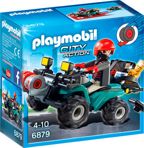 Ігри та іграшки: Игровой набор Грабитель с добычей на квадроцикле, Playmobil