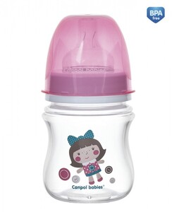 Бутылочки: Бутылочка с широким горлышком EasyStart Toys, розовая, 120 мл, Canpol babies