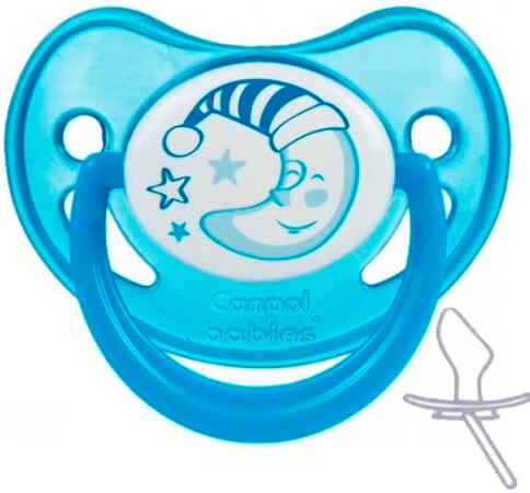 Пустышки: Пустышка силиконовая анатомическая Night dreams 0-6 мес. (синяя), Canpol babies