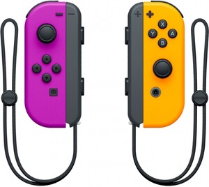 Товары для гейминга: Беспроводные джойстики Joy-Con Nintendo (неоновый фиолетовый/неоновый оранжевый)