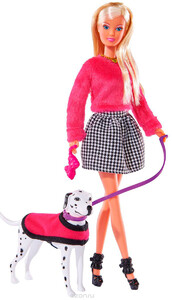 Ігри та іграшки: Лялька Штеффі з далматинцем в модному вбранні, Steffi & Evi Love