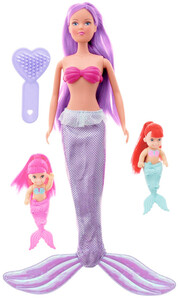 Куклы: Кукла Штеффи-русалочка с малышами фиолетовая, Steffi & Evi Love