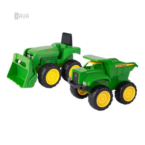 Машинки: Игрушки для песка «Трактор и самосвал» 2 шт., John Deere Kids