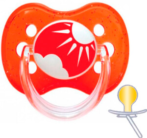 Пустушки: Пустушка латексна кругла Природа (червона), 0-6 міс., Canpol babies