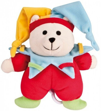 Іграшки на коляску та ліжечко: Музыкальная плюшевая игрушка-подвеска Мишка клоун, Canpol babies