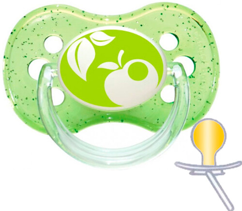 Пустушки: Пустушка латексна кругла Природа (зелена), 0-6 міс., Canpol babies