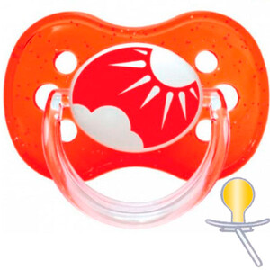 Пустушки: Пустушка латексна кругла Природа (червона), 6-18 міс., Canpol babies