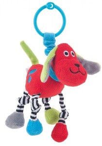 Развивающие игрушки: Игрушка-погремушка мягкая, собака, красная, Canpol babies