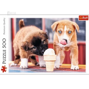 Игры и игрушки: Пазл «Щенки с мороженым», 500 эл., Trefl