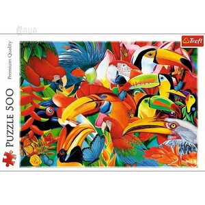 Пазлы и головоломки: Пазл «Яркие птицы», 500 эл., Trefl