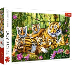 Пазли і головоломки: Пазл «Сім'я тигрів», 500 ел., Trefl