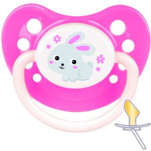 Пустышка Bunny & Company латексная анатомическая, 0-6 мес, розовая, Canpol babies