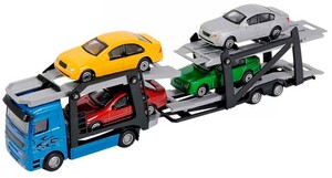 Машинки: Автотранспортер (синий) с 4 машинками, Dickie Toys