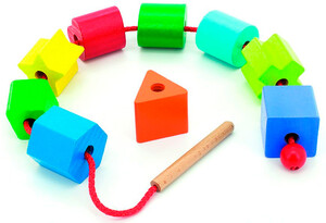 Розвивальні іграшки: Шнуровка Геометрия, Мир деревянных игрушек