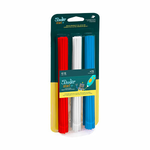 Набір стрижнів для 3D-ручки, 75 шт. — червоний, білий, синій, 3Doodler