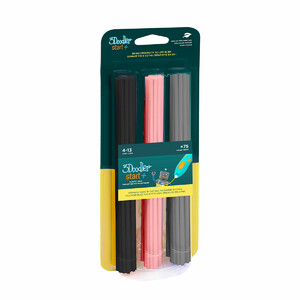 Набір стержнів для 3D-ручки 3Doodler Start - Мікс (75 шт: чорний, рожевий, сірий)