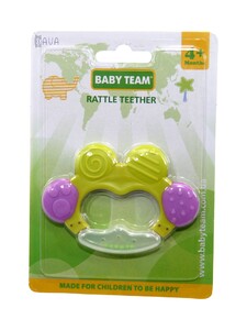 Развивающие игрушки: Прорезыватель-погремушка, Baby team (зеленый)