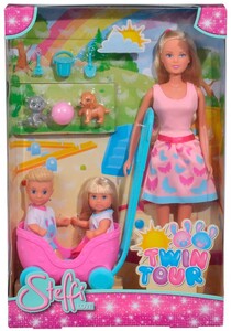 Куклы: Штеффи, Эви и Тимми, Прогулка двойни с любимцами Steffi & Evi Love