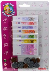 Набор игрушечных денег и монет Евро Simba