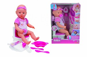 Ігри та іграшки: Лялька-пупс Сімба Вбиральня, 38 см, зі звуковим ефектом New Born Baby