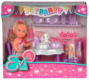 Ляльки: Набір з лялькою Еві Вечірка домашніх тварин Steffi & Evi Love
