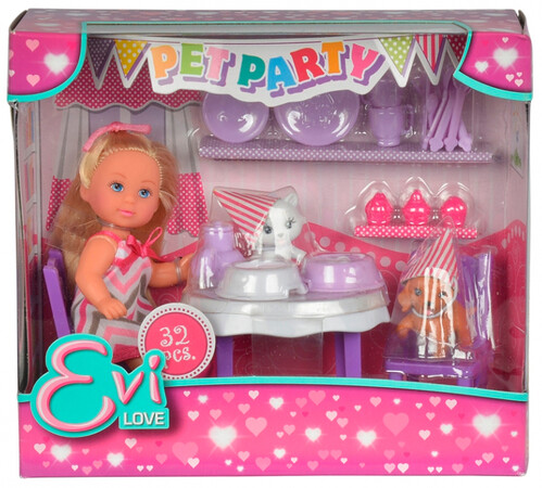 Ляльки і аксесуари: Набір з лялькою Еві Вечірка домашніх тварин Steffi & Evi Love
