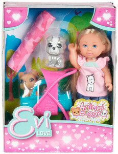 Ігри та іграшки: Лялька Еві з коляскою і її вихованці