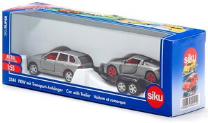 Машинки: Porsche Cayenne и Carrera GT с прицепом, 1:55 Siku