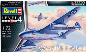 Збірні моделі-копії: Винищувач Vampire F Mk.3, 1:72, Revell
