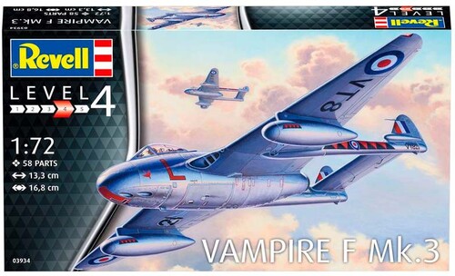Авиация: Истребитель Vampire F Mk.3, 1:72, Revell