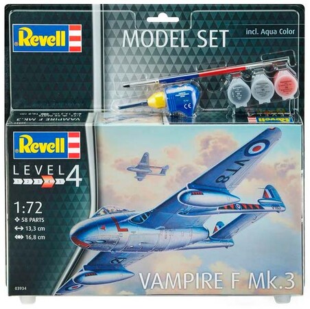 Авіація: Model Set Винищувач Vampire F Mk.3, 1:72 Revell