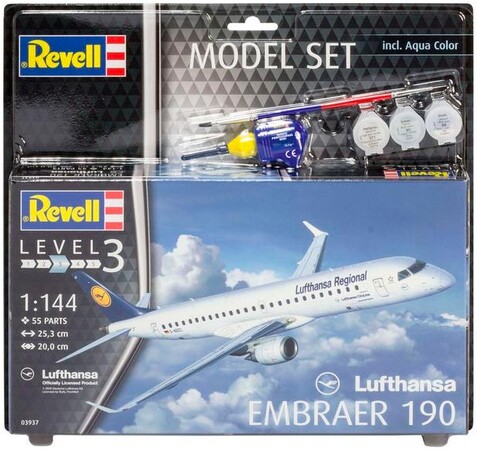 Авіація: Model Set Літак Embraer 190 Lufthansa, 1: 144, Revell