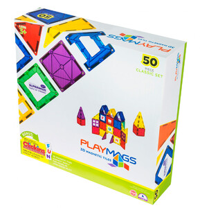 Игры и игрушки: Магнитный конструктор 50 деталей, Playmags