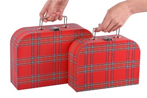 Набор игровых чемоданов Красные в полоску Goki