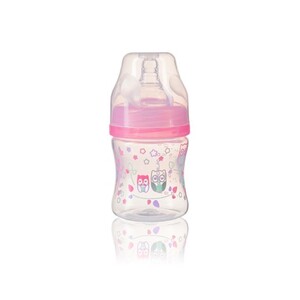 Бутылочка антиколиковая с широким горлышком, 120 мл, 0+, розовая, BabyOno