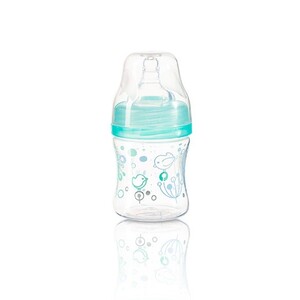 Пляшечки: Пляшечка антиколікова з широкою шийкою, 120 мл, 0+, бірюза, BabyOno