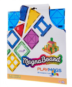 Магнітні: Магнітний конструктор платформа для будівництва (блакитна), Playmags