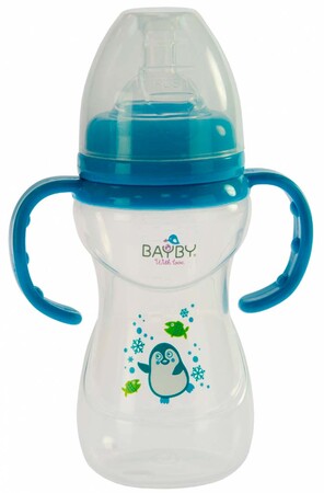 Бутылочки: Бутылочка для кормления, 240 мл, синяя, Bayby