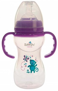 Поильники, бутылочки, чашки: Бутылочка для кормления, 240 мл, фиолетовая, Bayby