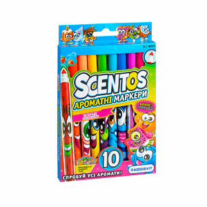 Набір ароматних маркерів для малювання «Тонка лінія» 10 шт., Scentos